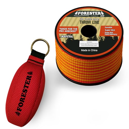 Image of FORESTER Arborist Throw Line Kit | Throw Weight & 166ft Rope | Ultra Slick 100% Polyester Rope | Arborist Equipment for Tree Climbing