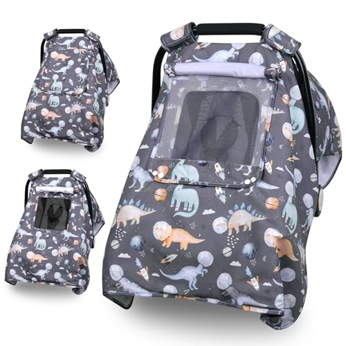 Image of Bnditeu Car Seat Cover Baby, Carseat Covers Baby with 2 Layers Breathable Windows, Windproof Infant Car Seat Cover, Kick-Proof Baby Carrier Cover for Baby Boy Newborn Essentials