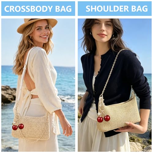 Bolso de hombro tejido de verano para mujer miniatura 2