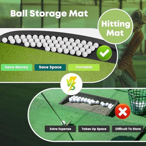 Integrated Golf Hitting Mat with Curved Ball Tray 5x4ft 26mm - image 2