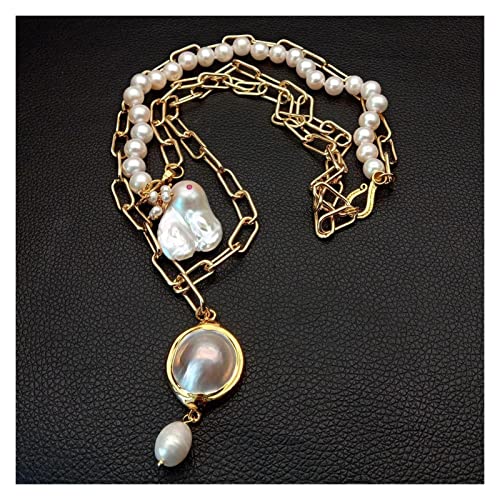 Collier avec pendentif en blanches pouces, le cadeau idéal avec chaîne de perles - 4