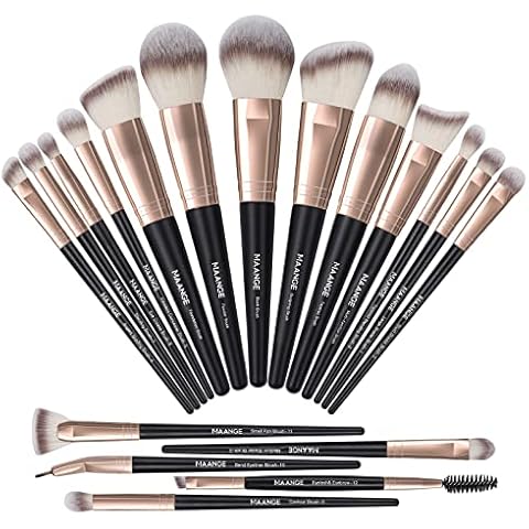 Makeup Brushes, MAANGE 18 Pcs Professional Makeup Brush Set Premium Synthetic Face Kabuki Brush Kit Foundation Blush Powder Eyeshadow Brushes Set Cover