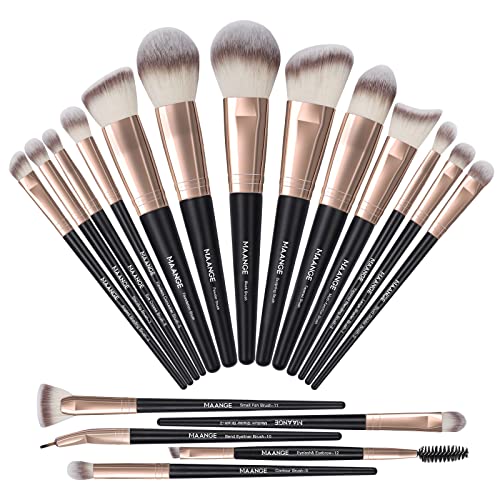 MAANGE Pinselset Makeup Professionelle Make up Pinsel Set 18 Stück Premium Synthetische Make Up Pinsel Stiftung Pinsel Blending Gesicht Pulver Blush Lidschatten Schminkpinsel Cover