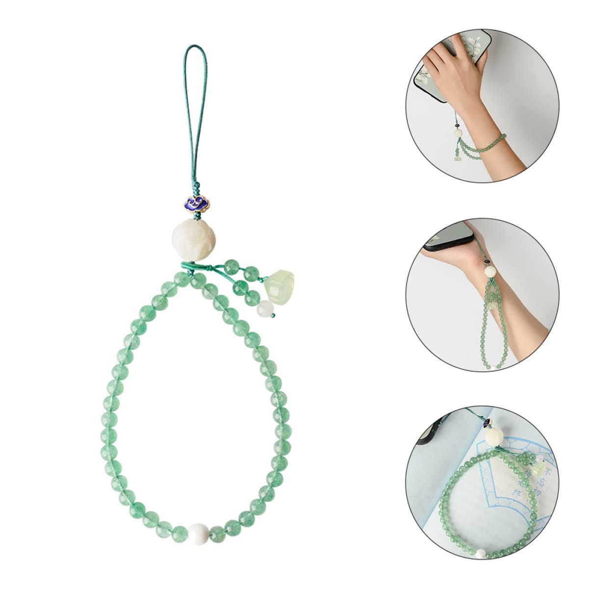Gatuida Cordoncino per Cellulare Cristallo Verde, Laccio Compatto | Cinturino da Polso Leggero, Facile da Attaccare e Staccare, per Tablet e Camera, Idea Regalo Compleanno