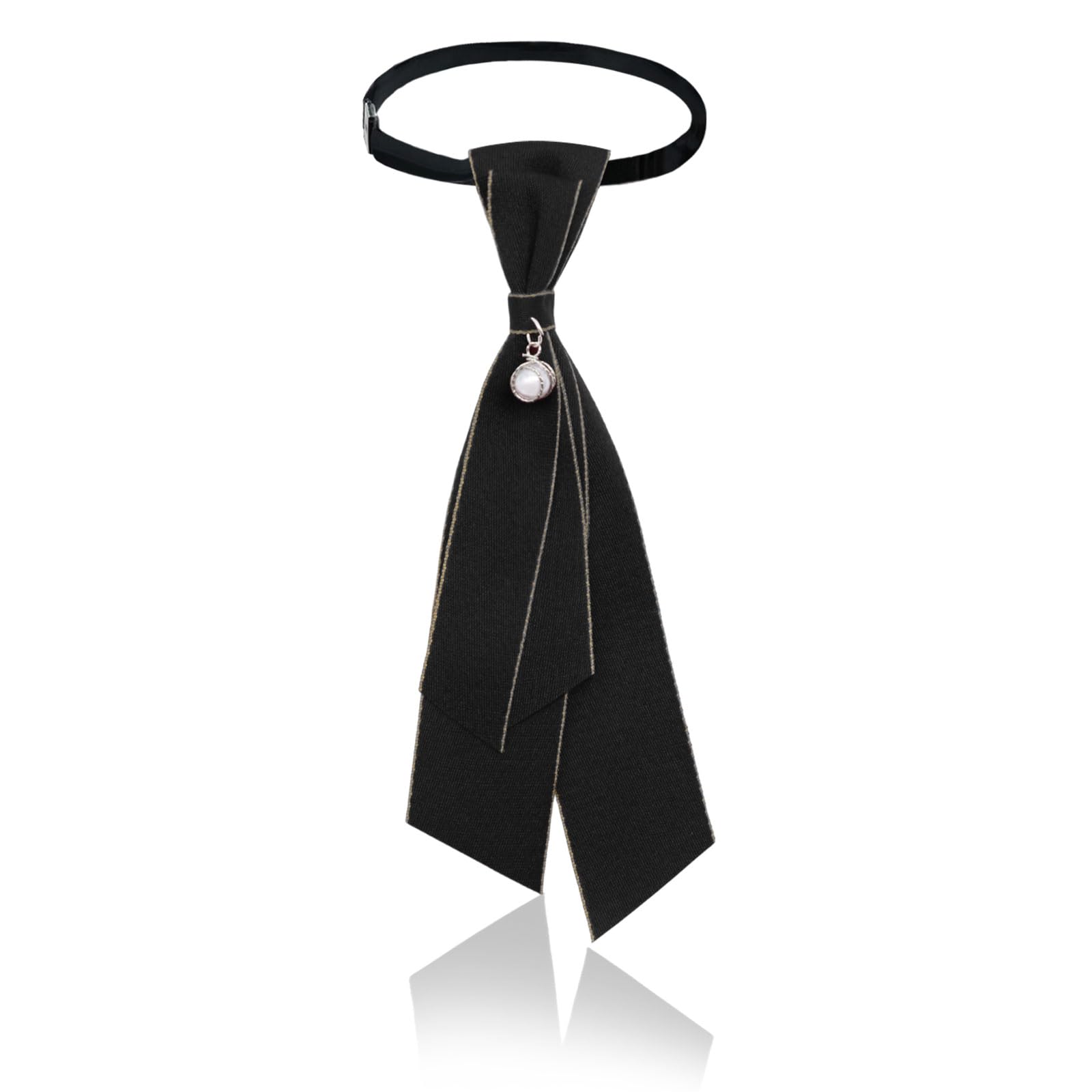 Women Pearl Bow Tie Bowtie for Uniform Party