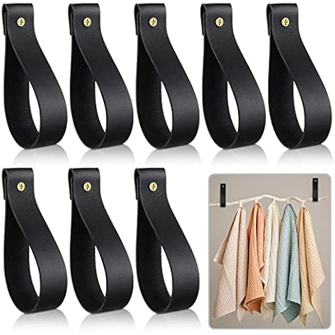 Yookeer 8 Pcs Leather Wall Hooks Cover