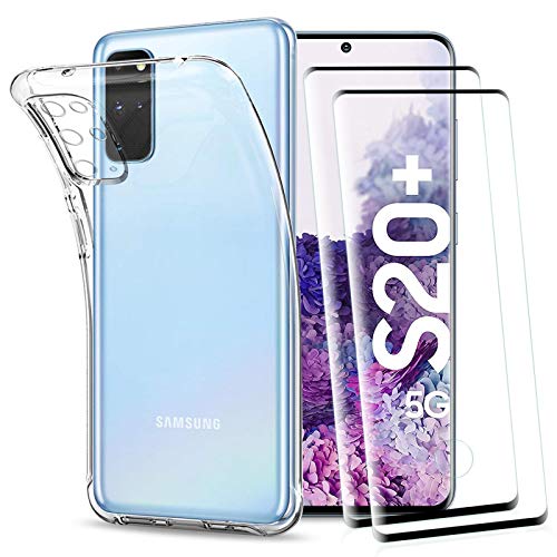 KEEPXYZ Hülle für Samsung Galaxy S20 Plus handyhülle + 2 Pcs Panzerglas Galaxy S20 Plus Displayschutz Cover