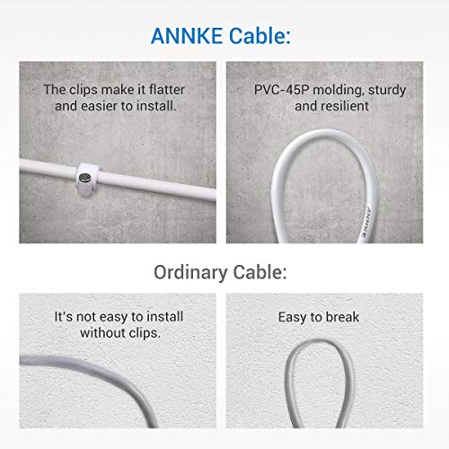SANNCE 4-Pack 100ft BNC Video and Power Security Camera Cable with BNC Connectors and RCA Adapters for CCTV Camera System (White)