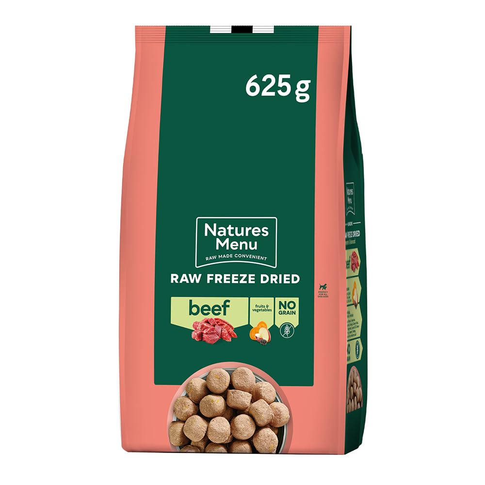 Natures Menu Freeze Dried Complete & Balanced Dog Food Nuggets - Beef - 625gr