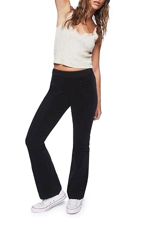 Forever 21 Womens Corduroy Mid-Rise Flare Pants