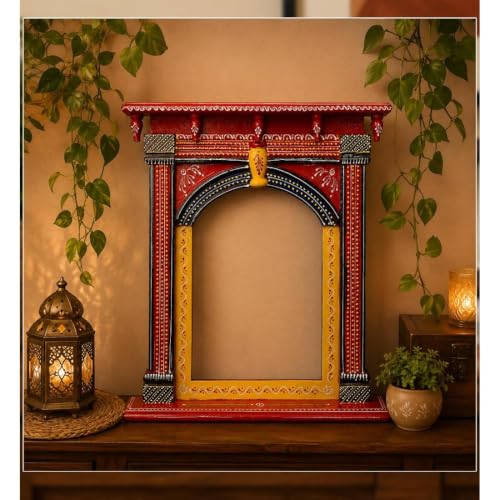 Image of DESERT ART Wooden Handpainted Frame (Red)