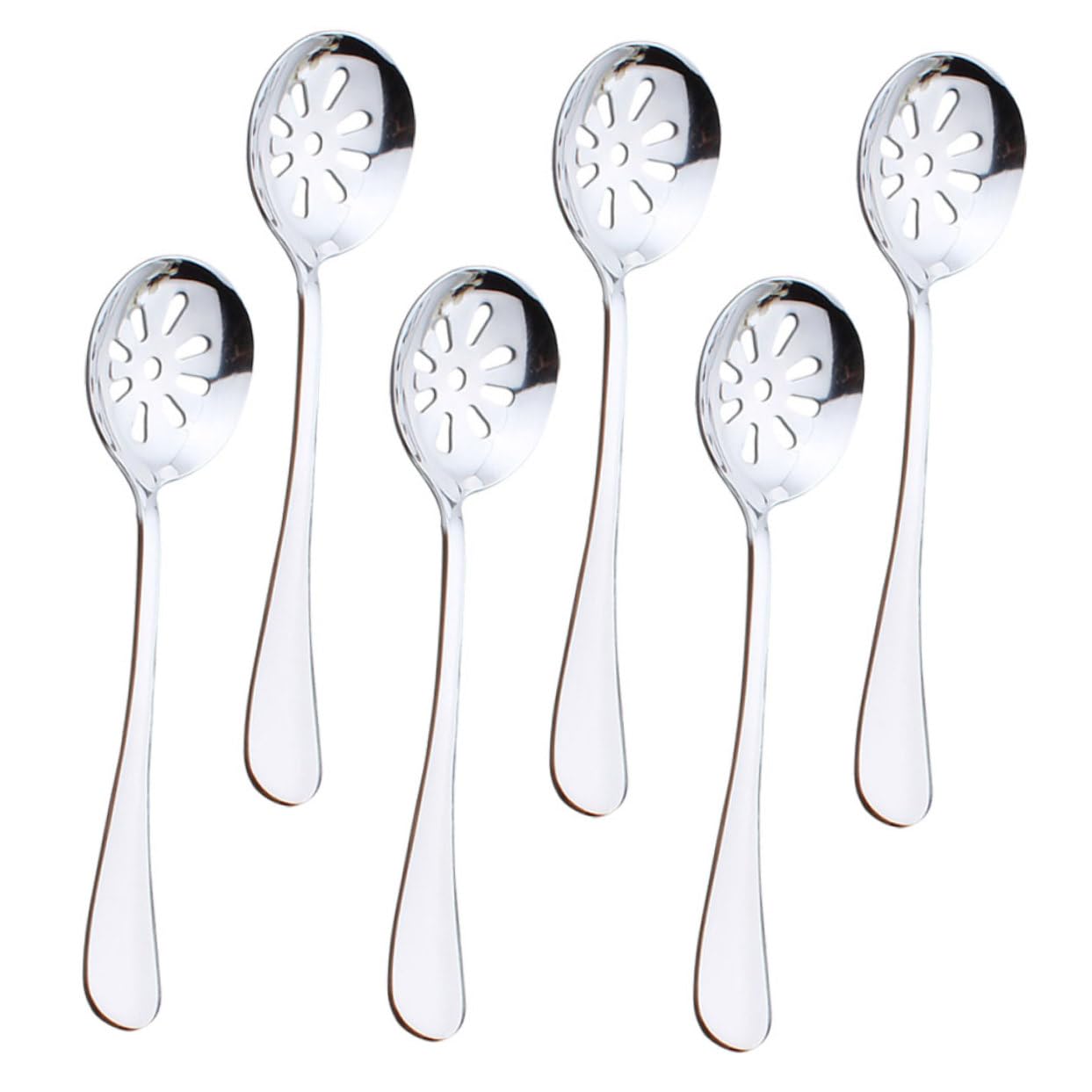 Cabilock Stainless Steel Tiny Spoons Slotted Utensils Reusable Serving Spoons Kitchen Accessory Kit