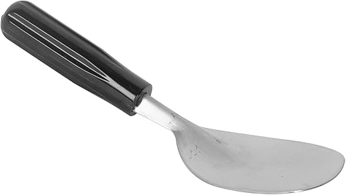 Pala de helado resistente, hoja de acero inoxidable con mango de plástico de color negro