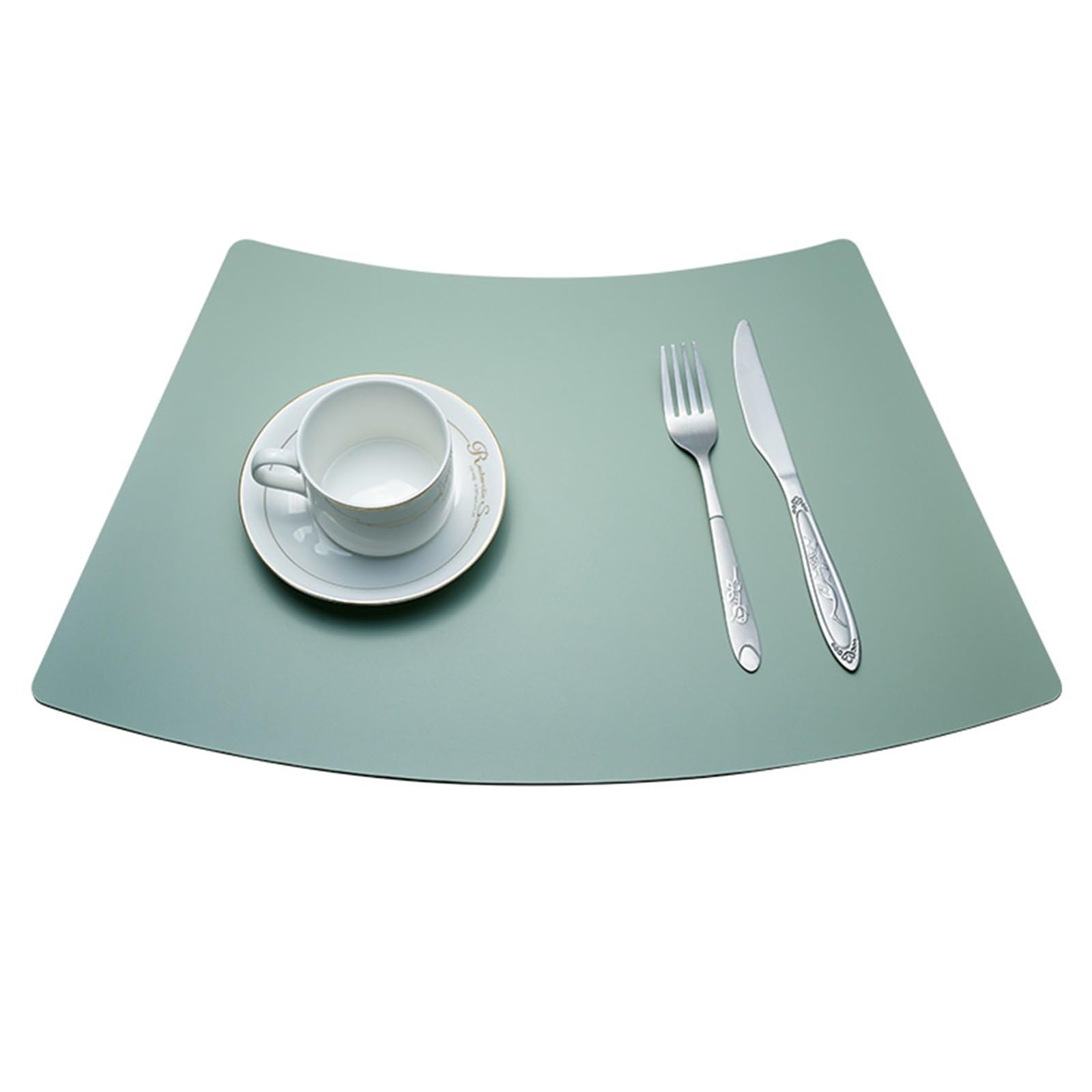 Décoration de table, sets de table, set de table de cuisine/salle à manger (4/6/8 pièces), forme triangulaire, 50 x 33 cm, en similicuir rond, antidérapant et résistant à la chaleur, pour une uti