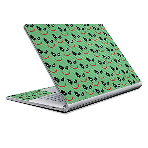 Image of MightySkins Carbon Fiber Skin for Microsoft Surface Book 2 13 inch (2017) - Why So Serious,Protective, Durable Textured Carbon Fiber Finish,Easy to Apply, Remove, and Change Styles,
