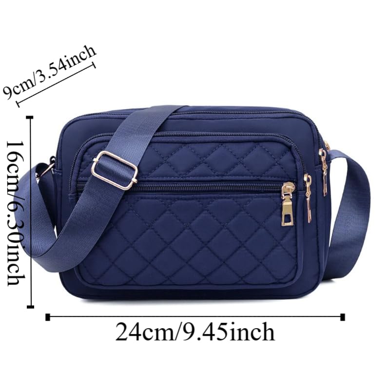 Bolso bandolera de nailon ligero y moderno con múltiples bolsillos para mujer, bolso mensajero multifuncional de gran capacidad miniatura 3