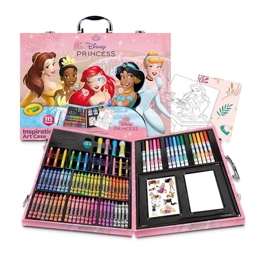CRAYOLA - Maletín del Artista Princesas Disney, 115 Piezas, años 4,5,6,7+, 25-1094