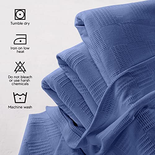 Image of Utopia Bedding Wedgewood 100% Cotton Blanket [Queen Size - 90x90 Inch] 350GSM Lightweight, Soft and Breathable Thermal Blanket for All Seasons (Pack of 8)