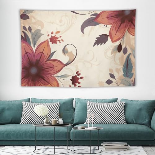 Tapisserie murale pour cacher un mur vide grand drapé floral vintage de chambre