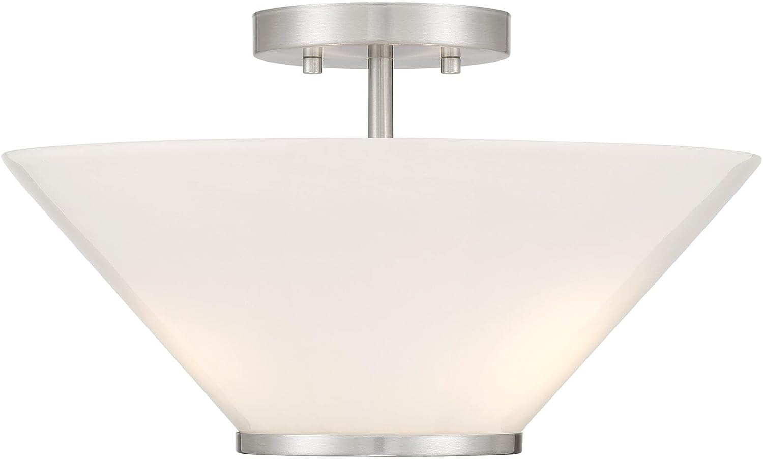 Savoy Essentials 6-4012-3-SN Blair Strie Glass Convertible Semi Flush/Pendant, 3-Light 180 Total Watts, 6" H x 15" W, Satin Nickel