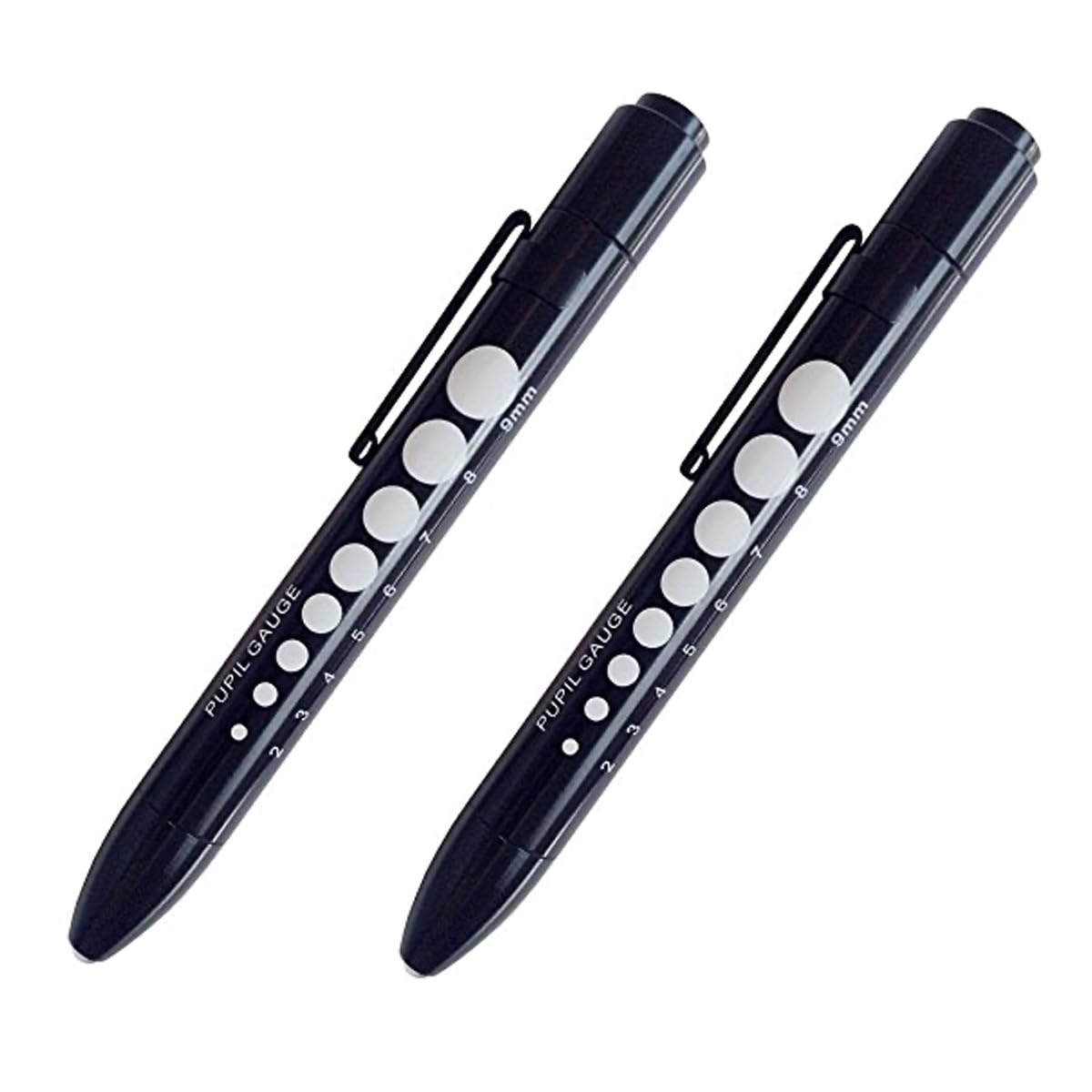 Elite Medical Instruments EMI BLACK Diagnostic Aluminum LED Pupil Gauge Click Penlight