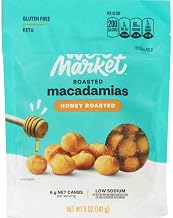 Honey Roasted Macadamia Nuts, 5 Oz, Trail Mix Add In, Gluten Free, Keto Low Carb Snack Snacking Food Gift Treat, Well Market 5oz Bag