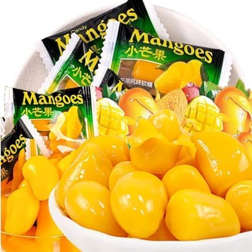 Mango Peelable Candy 7 oz/14.1 oz,Mango Soft Candy,Fruit Juice Fudge,Peeling Gummy Candy,Healthy Desserts,Wedding Candies,Sweets,peelable gummies，snack gifts，Chinese Soft Candy Toffee (3.5 oz(100g))
