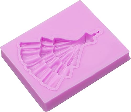 Miniatura 9 de Moldes de silicona para vestido de novia, falda de vestido de chocolate para hornear moldes para decoración de pasteles de boda, dulces, azúcar,