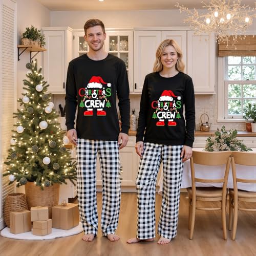 Awoscut Christmas Family Matching Pajamas Christmas Pjs Holiday Nightwear Sleepwear Sets Long Sleeve Pjs3
