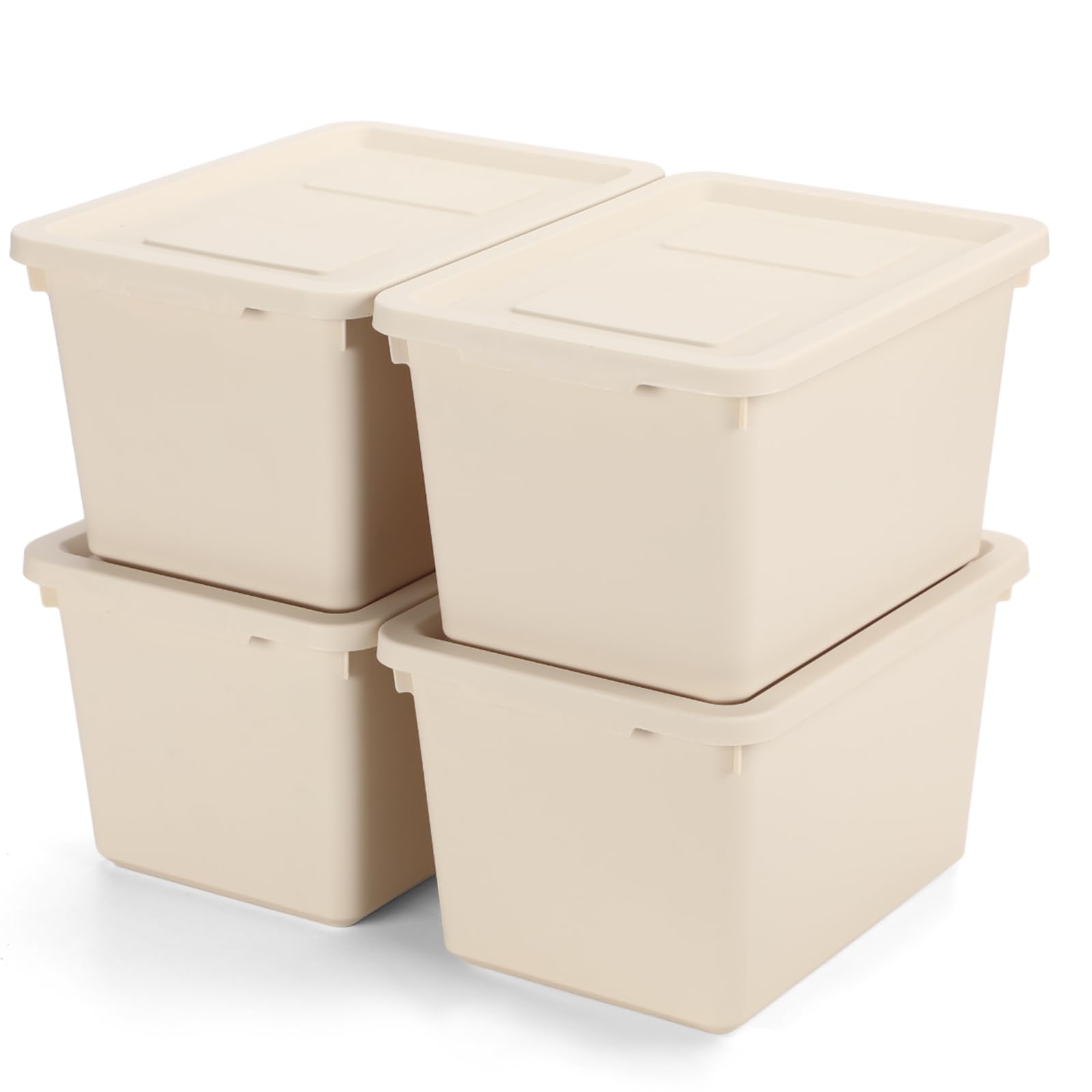 Amazon.com - Hushee 4 Pcs Large Plastic Latching Storage Bins with Lid ...