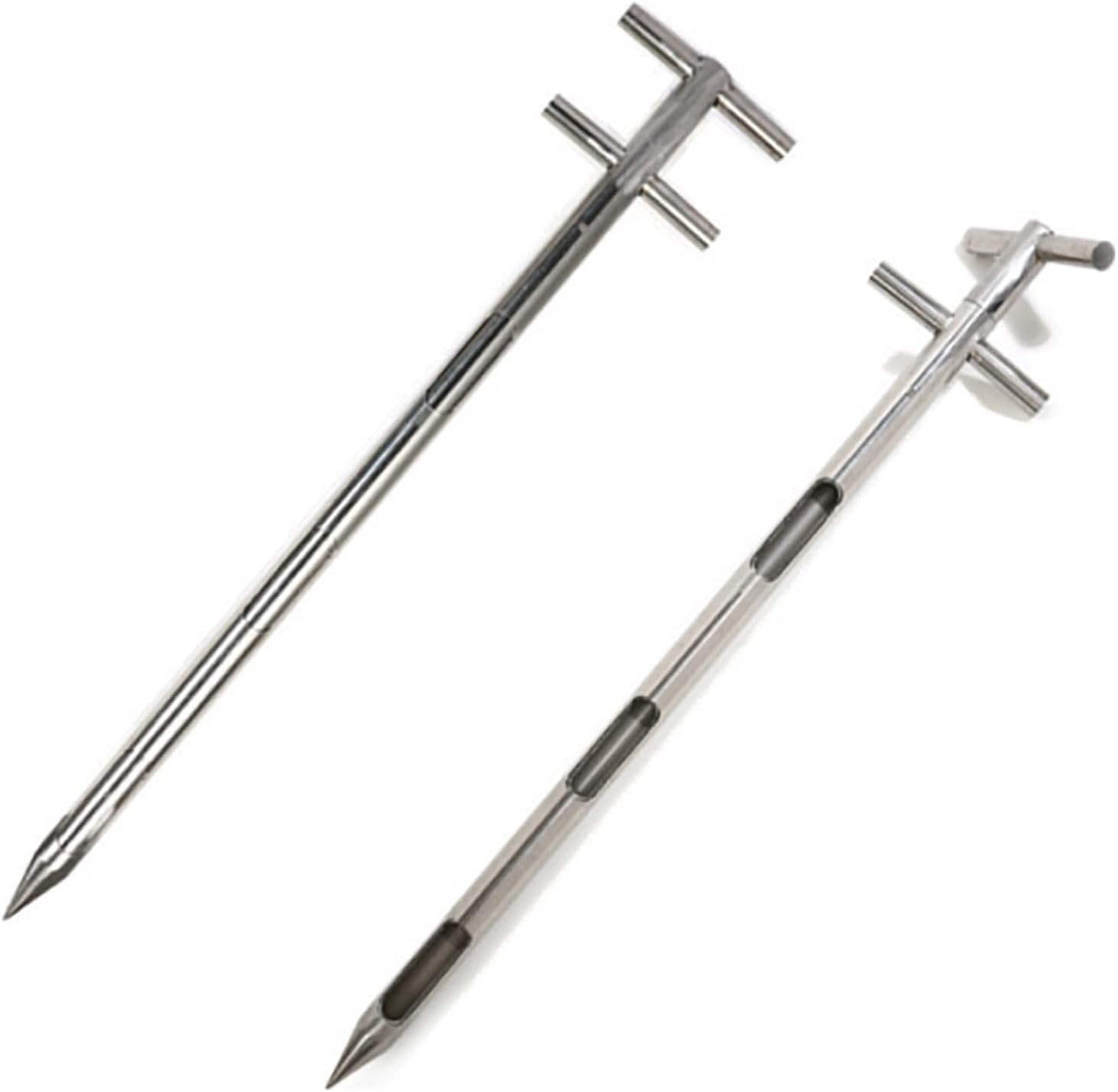 Polvo de muestreo de acero inoxidable, muestra de polvo de granos de plata, diseño puntiagudo con mango de rotación, sonda de muestreo de 32 mm (1 m x 3 ranuras), para tomar el tamaño de grano del