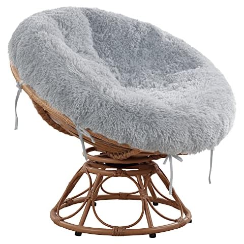 HOMBYS Fluffy Faux Fur Papasan Cushion Cover Cover
