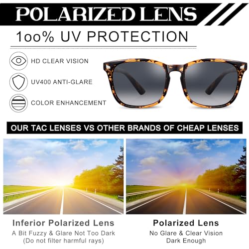 4 Pairs Polarized Sunglasses for Women Men, Trendy Sunglasses UV400 Classic Glasses(Black Brown)4