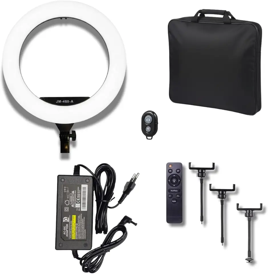 Ring Light Profissional LED 45cm + 3 Suportes Celular - RL18