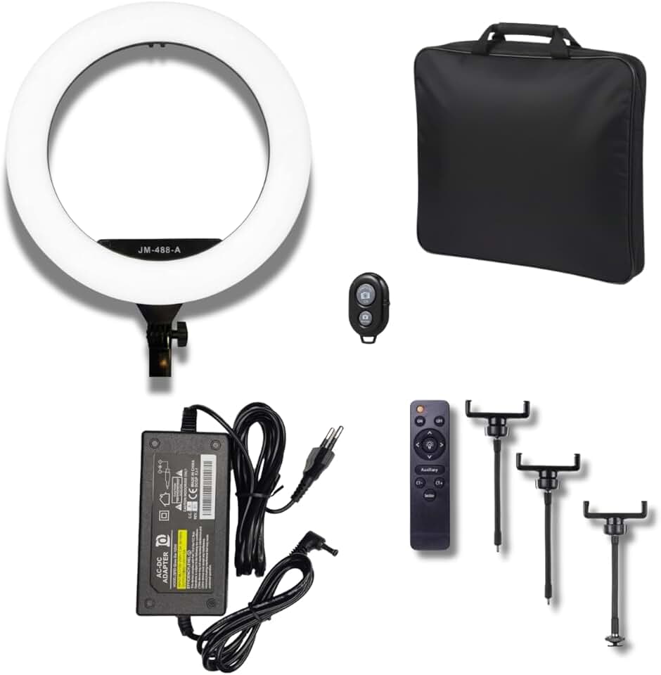 Ring Light Profissional LED 45cm + 3 Suportes Celular - RL18