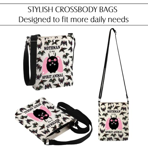 Mothman Cryptid Creature Gifts Mothman Is My Spirit Animal Crossbody Bag Mothman Lover Gift4