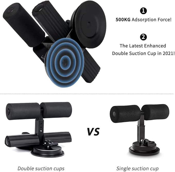 Double Suction Cups Sit Up Assistant Fixed Foot Abdominal Muscle Trainer Sit Up Bar Leg Muscle Training Device Household Fitness Equipment for Body Building 4