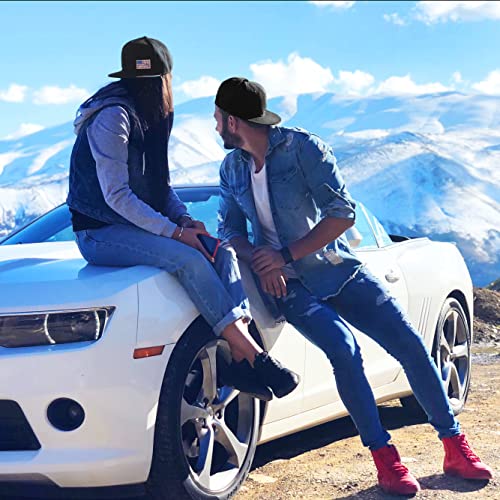 Negi American Flag Hat Snapback Hat For Men Women, Hip Hop Baseball Cap Snapback Extender Adjustable, Classic Fishing Hats For Men, Black Flat Bill Hats For Outdoor Fishing Gifts #TOP5