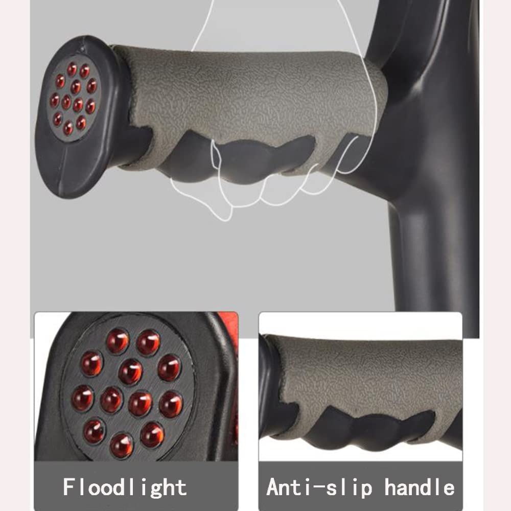 Plegable Muletas Ortopédicas De Aluminio, Ajustables Muletas De Antebrazo, Adulto Bastones para Caminar, Ajustables Bastón para Mayores Discapacitados (Color : Silver)