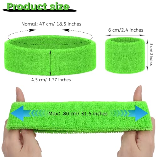 Image of 18 Pcs Sweatbands for Kids Sports Colorful Elastic Headband Wrist Bands Sets Moisture Wicking Sweat Band for Team Activity, Basketball, Football, Running, Gym & Exercise
