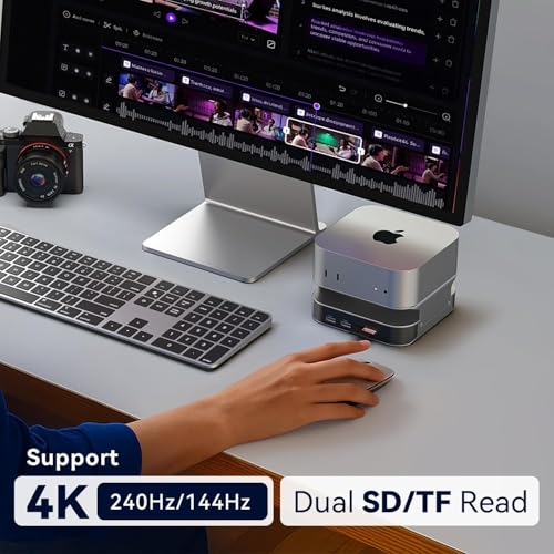 Lector SD TF Mac Mini M4 Pro Docking Station VENTION Base USB C NVMe DisplayPort 4K 4