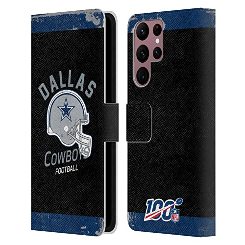 Head Case Designs Officially Licensed NFL Helmet Distressed Dallas Cowboys Logo Art Leather Wallet Case Compatible With Samsung Galaxy S22 Ultra 5G