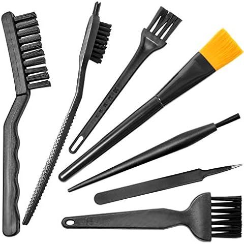Computer PC Keyboard Laptop Electronics Camera Small Cleaning Brush Kit (Black, Set of 7) Cover