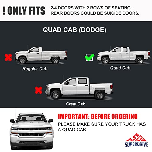 Super Drive D39S0832 Superdrive 4'' Curved Oval Running Boards Compatible With 2009-2020 Dodge Ram 1500 2500 3500 Quad Cab Pickup Truck Step Rails Off-Road Nerf Bars Polished Chrome Finish Side Steps thumb #1