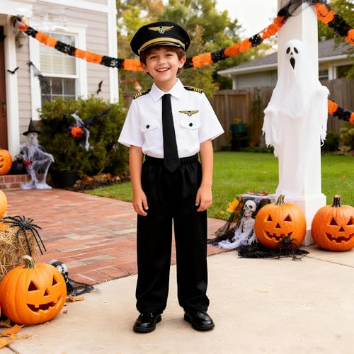 Disfraz Completo de Piloto para Niños 9-10 Años miniatura 3