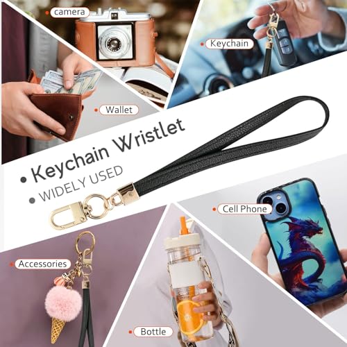 Image of KNGITRYI Small Wristlet Wallets for Women RFID Credit Card Holder Wallet Keychain Wristlet Wallet Credit Card Wallets for Women (Black)