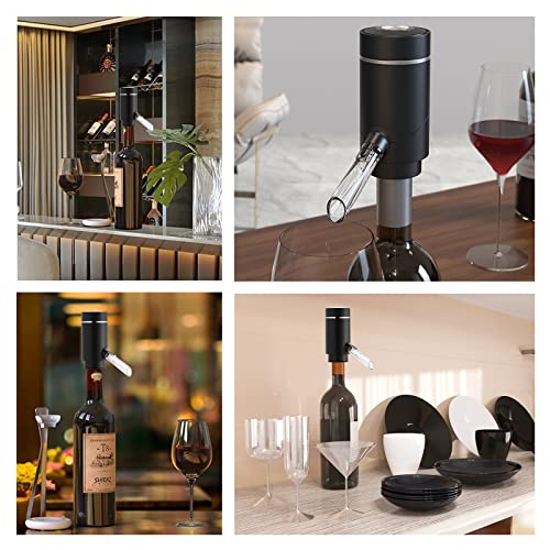New Upgrade Wine Pourer, Electric Wine Aerator Pourer, One Touch Wine Decanter, Smart Wine Aerator And Dispenser With Usb Rechargeable For Travel, Home And Bar(Premium Black) #TOP5