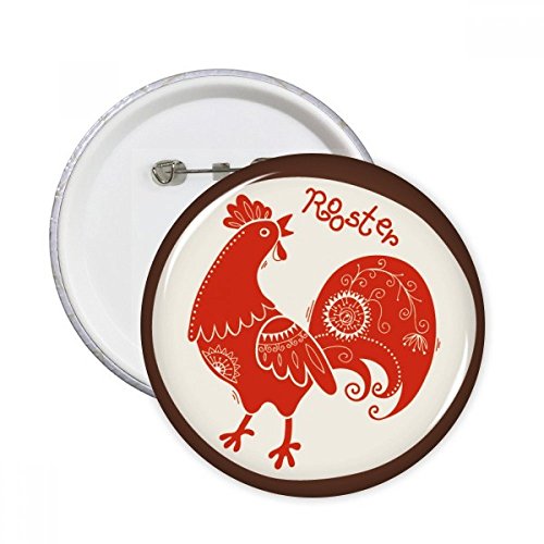 Badge Coq zodiaque chinois rouge pour raviver un vêtement terne ou masquer un petit défaut