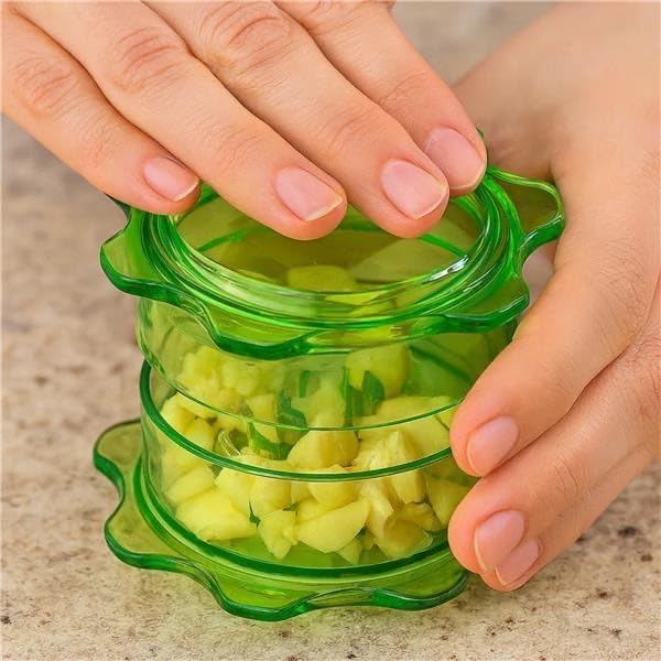 Miniatura 5 de Angel's Peel Lounge Picadora, preparación rápida manual de comidas - Herramientas de cocina para picar ajo, jengibre, hierbas, nueces (color verde)