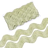 CABODYALS 10 Yards 1.57 Zoll/40mm Gold RIC Rac Trim Rick Rack Ribbon Wide Wave Metallic Christmas Glitter Biegen Fransen Randbesatz Band Zum Nähen Herstellung Handwerk Blumen Home Party Decor Supply